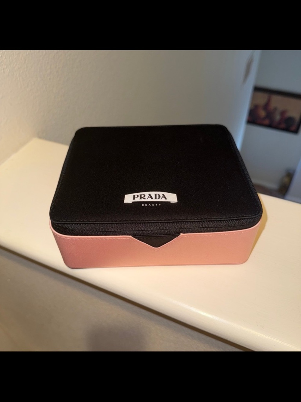 Prada Black and Pink Silky Material Makeup Bag/Box - Picture 2 of 9